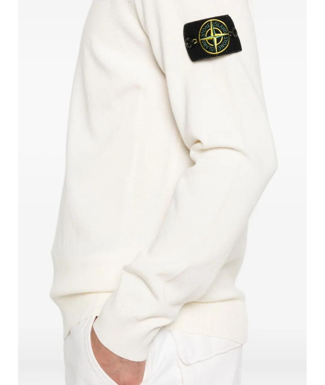 STONE ISLAND Белый шерстяной джемпер / свитер, фото 5