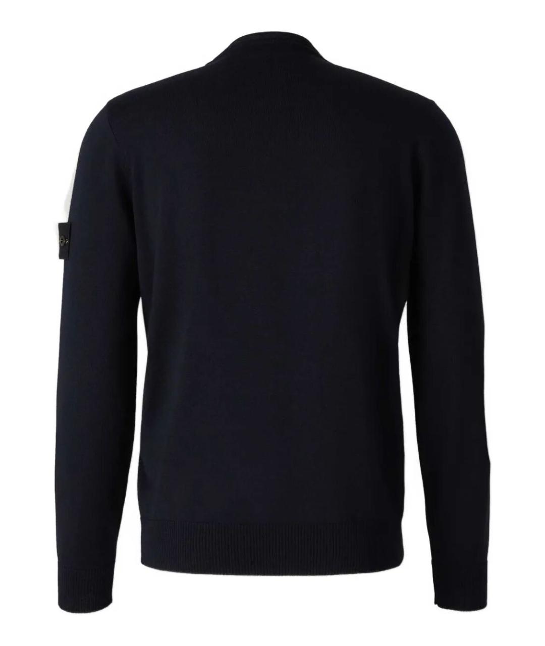 STONE ISLAND Темно-синий шерстяной джемпер / свитер, фото 2