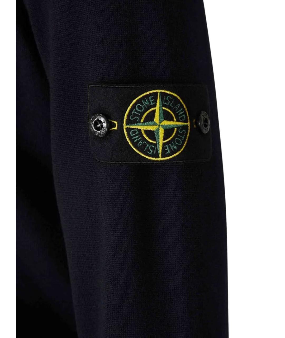 STONE ISLAND Темно-синий шерстяной джемпер / свитер, фото 4