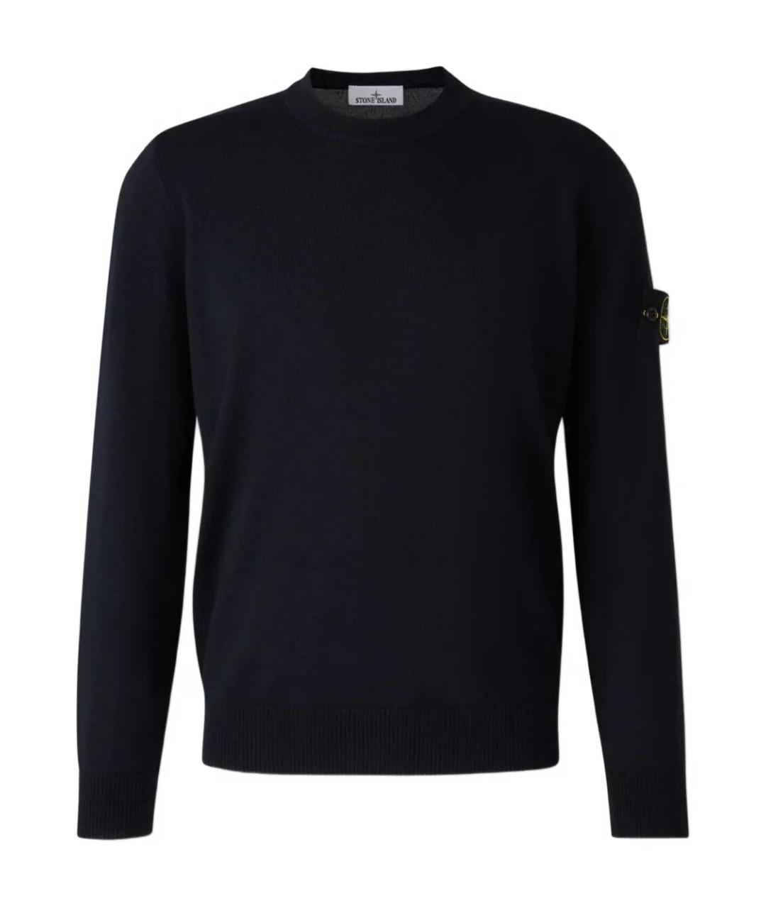 STONE ISLAND Темно-синий шерстяной джемпер / свитер, фото 1