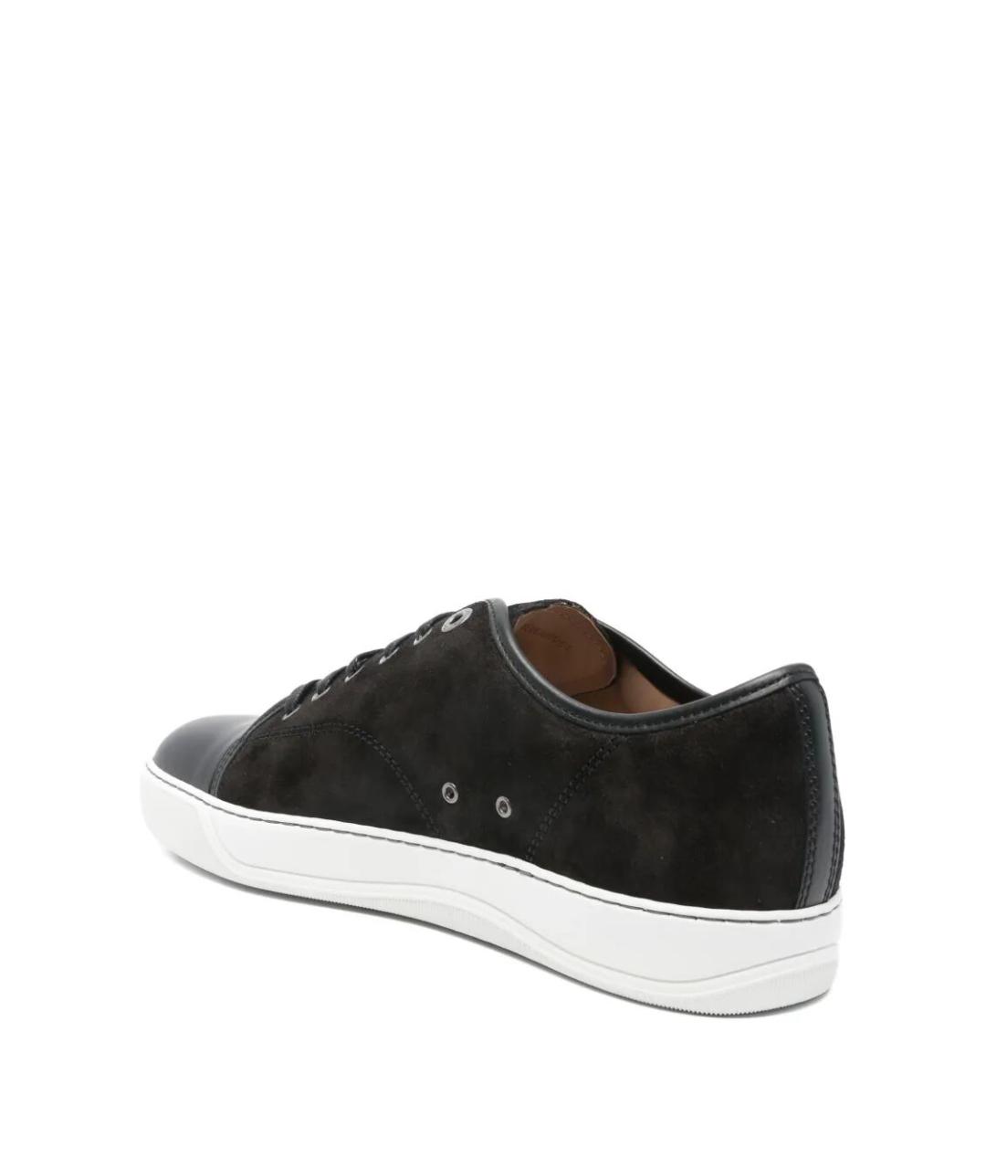 LANVIN Черные замшевые низкие кроссовки / кеды, фото 3