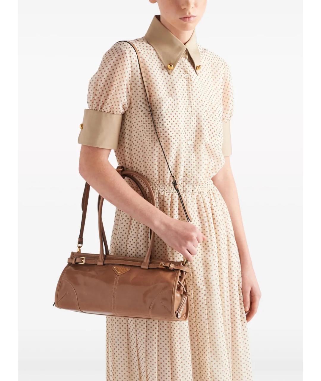 PRADA Бежевая кожаная сумка тоут, фото 2