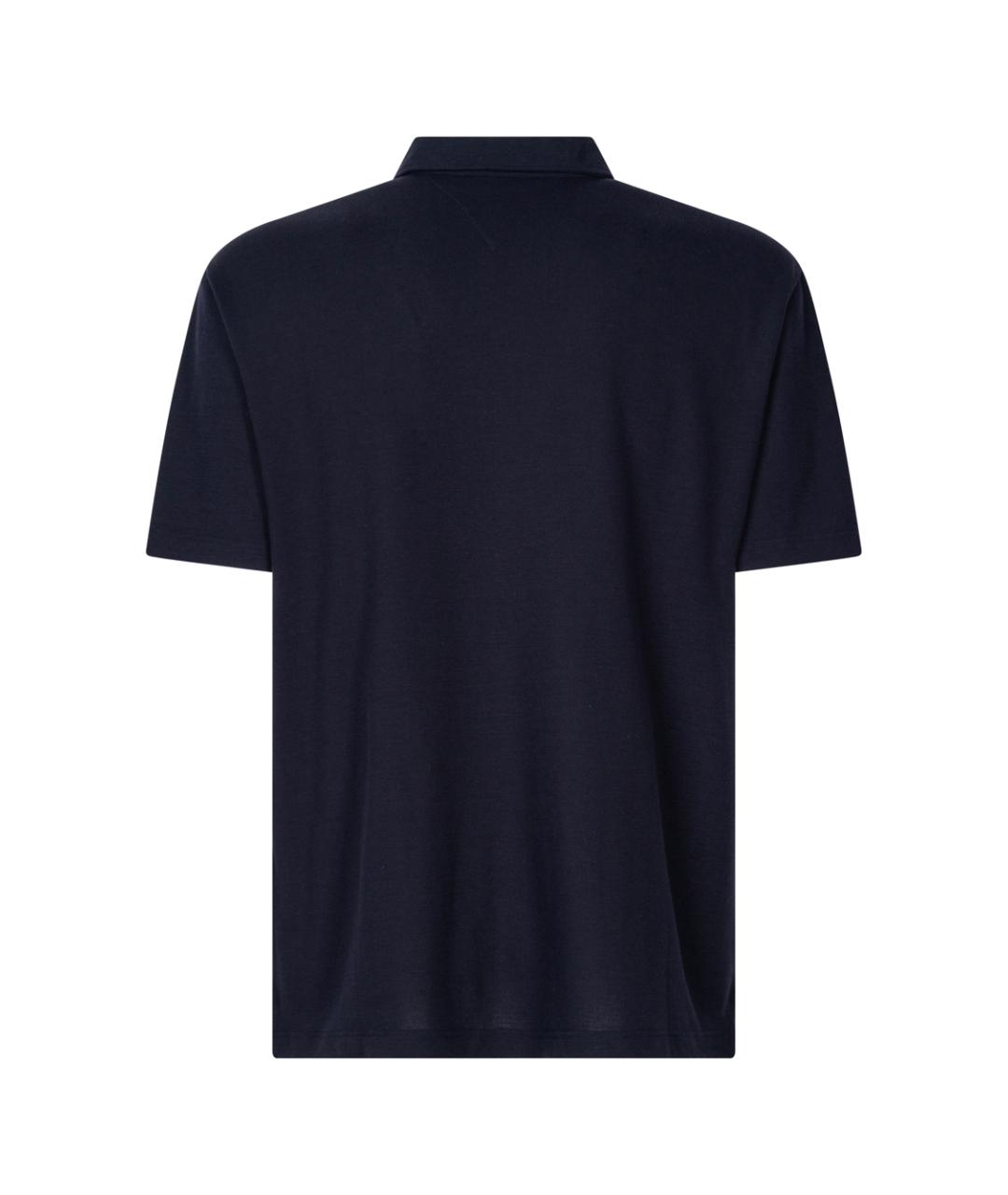 BOTTEGA VENETA Темно-синее хлопковое поло с коротким рукавом, фото 2