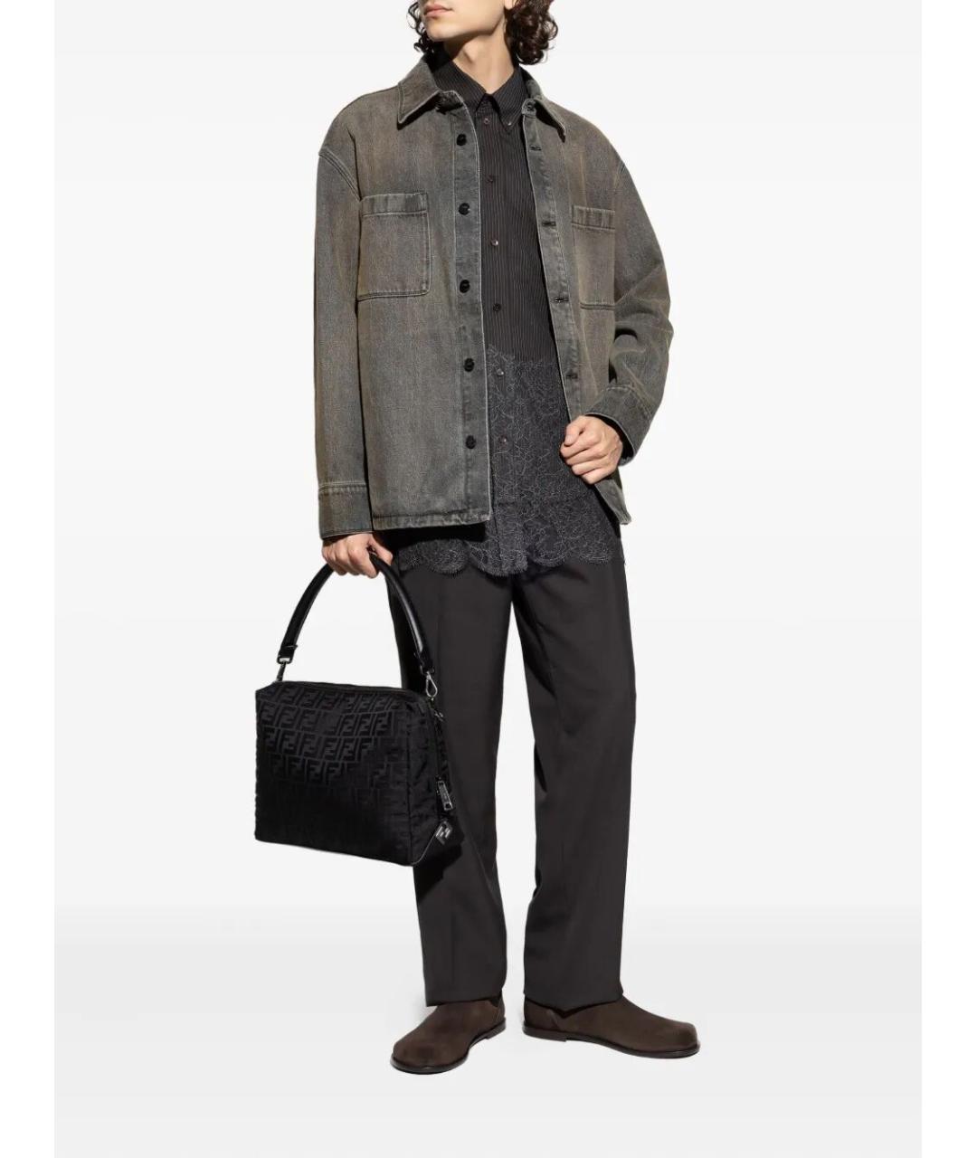 FENDI Серая хлопковая кэжуал рубашка, фото 4