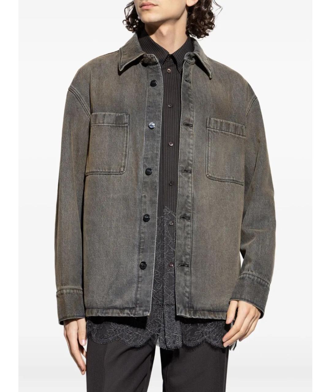 FENDI Серая хлопковая кэжуал рубашка, фото 3