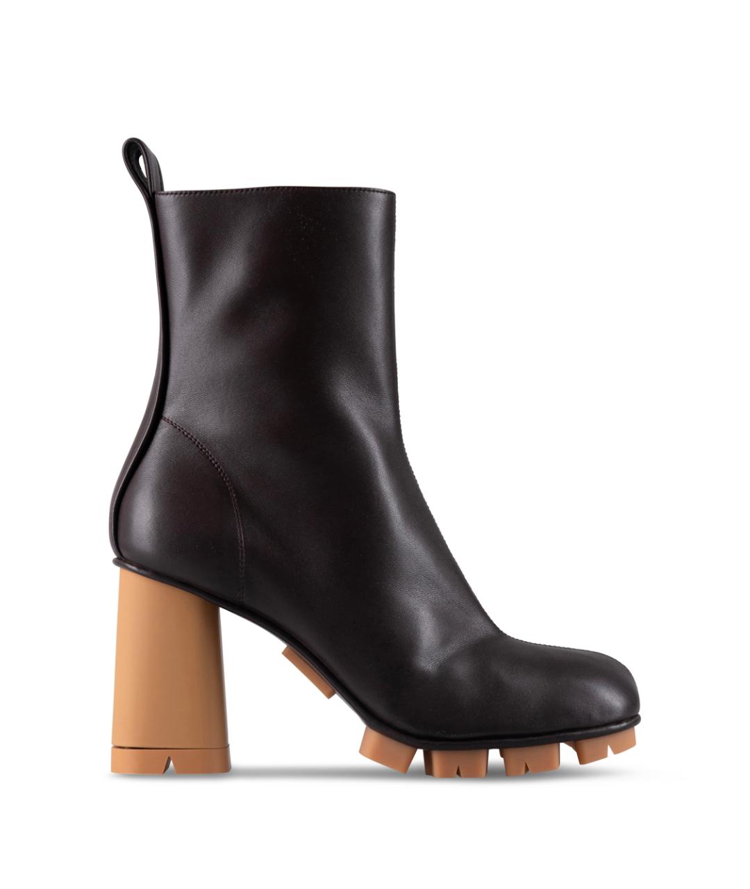 BOTTEGA VENETA Коричневые кожаные ботинки, фото 1