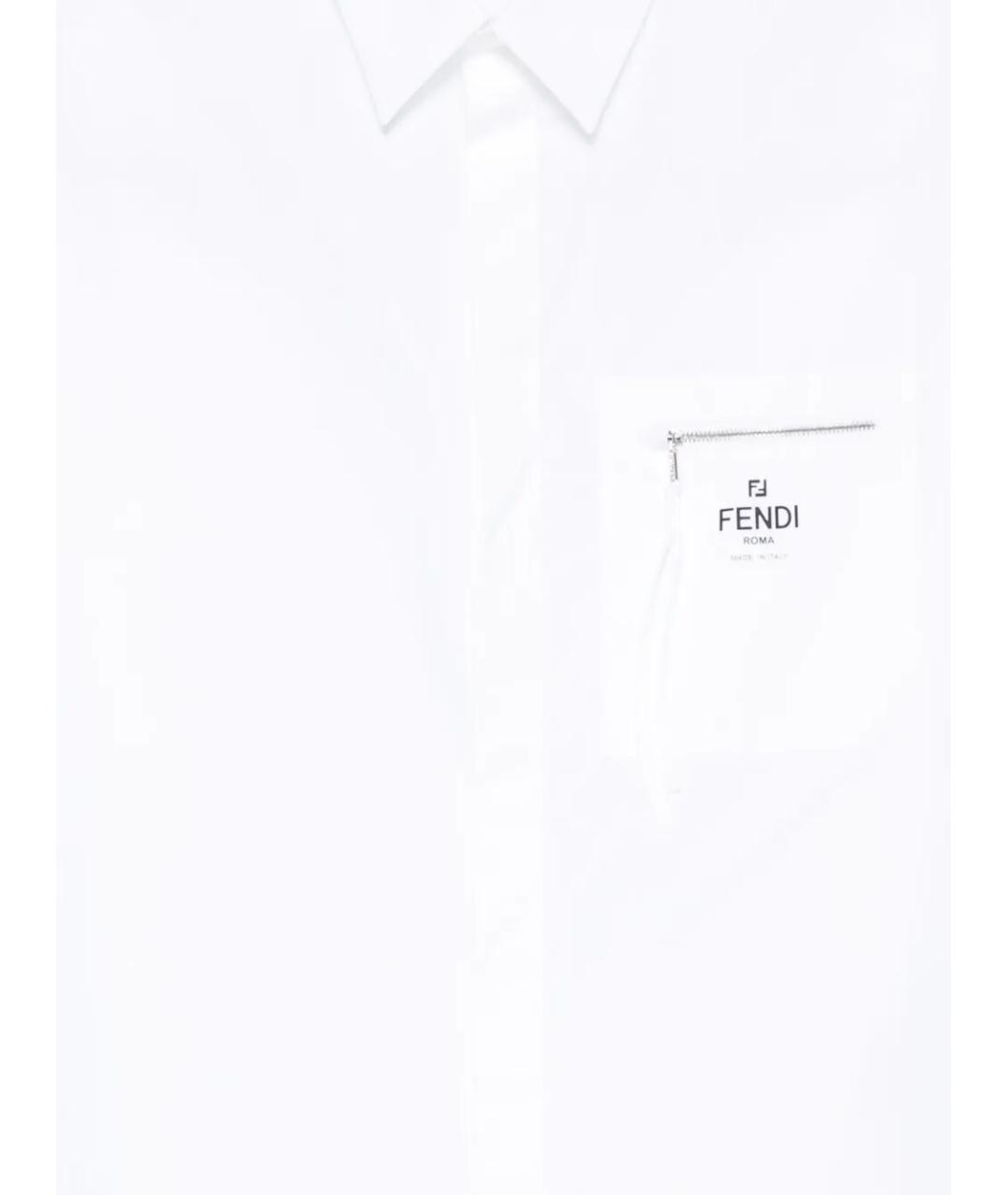 FENDI Белая хлопковая кэжуал рубашка, фото 3