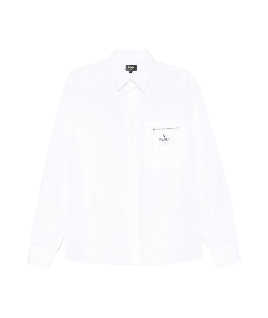 FENDI Белая хлопковая кэжуал рубашка, фото 1