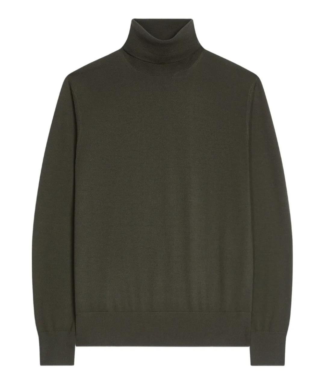 DRIES VAN NOTEN Хаки шерстяная водолазка, фото 1