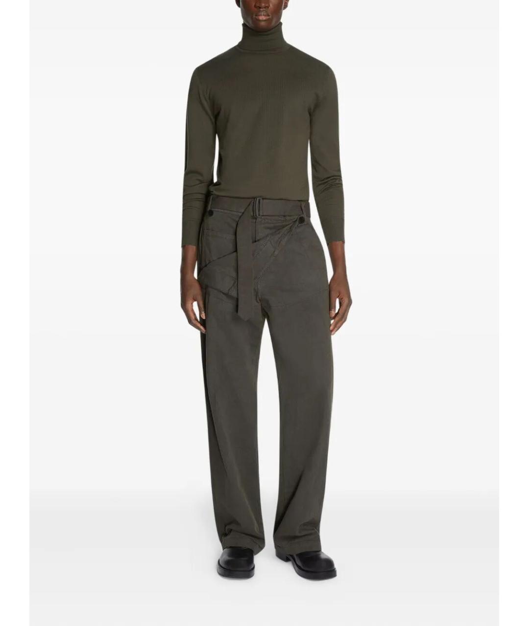 DRIES VAN NOTEN Хаки шерстяная водолазка, фото 2