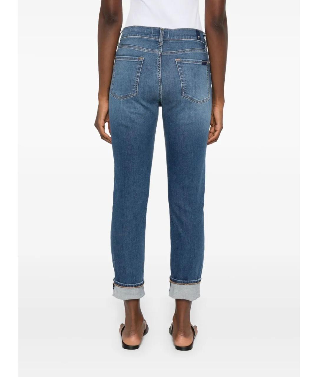 7 FOR ALL MANKIND Синие хлопковые джинсы слим, фото 2