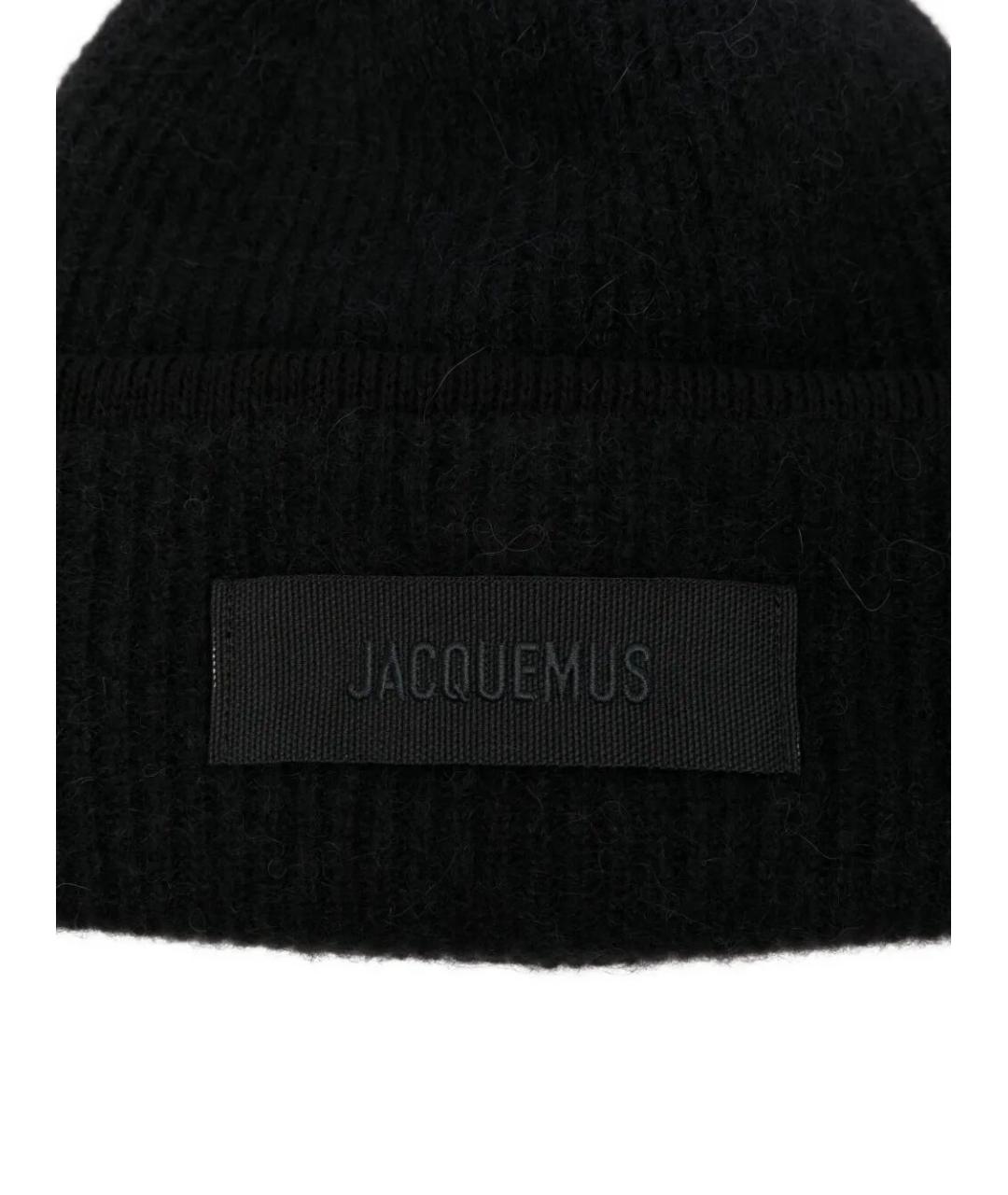 JACQUEMUS Черная шерстяная шапка, фото 2