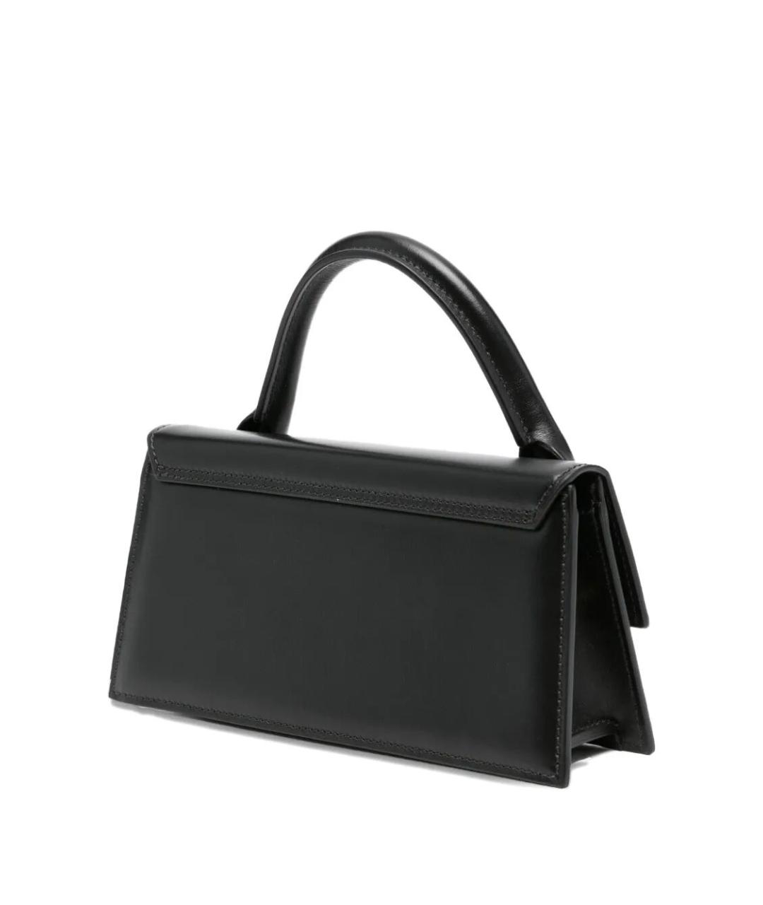 JACQUEMUS Черная кожаная сумка с короткими ручками, фото 5