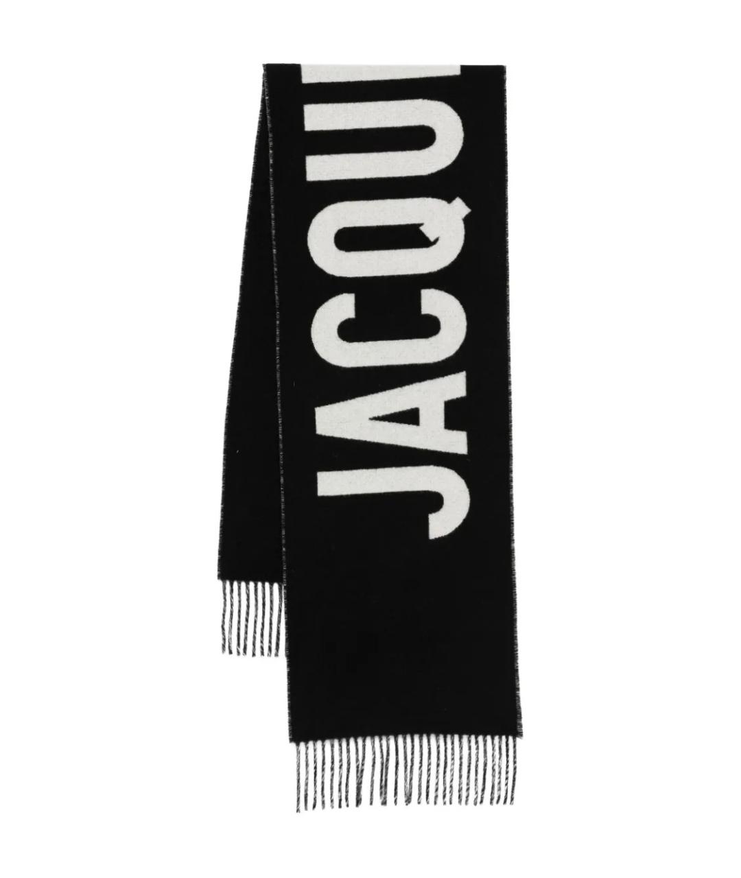 JACQUEMUS Черный шерстяной шарф, фото 1