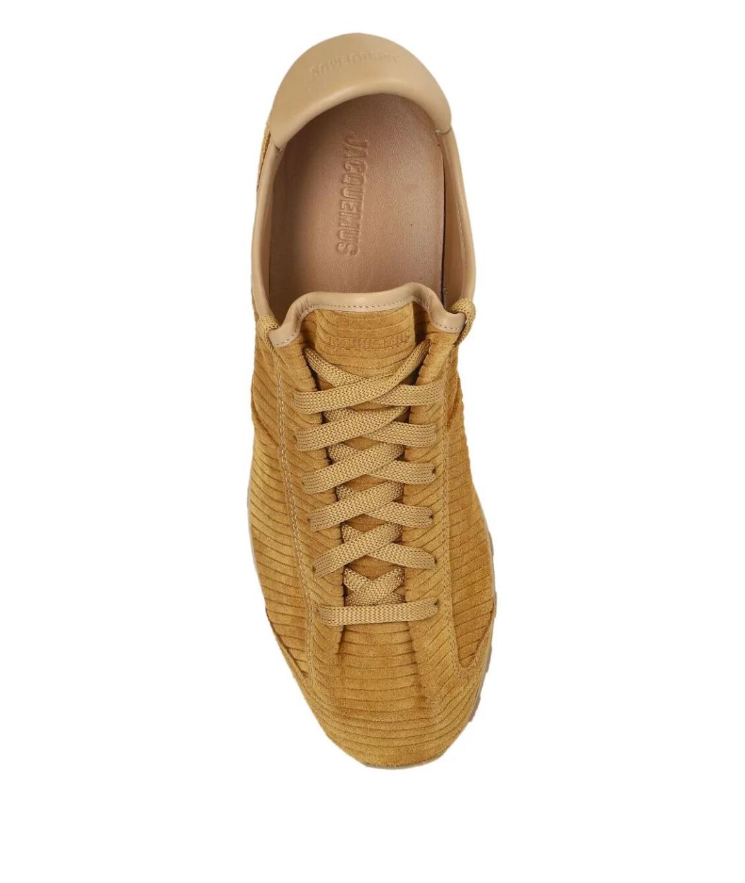 JACQUEMUS Бежевые замшевые низкие кроссовки / кеды, фото 4