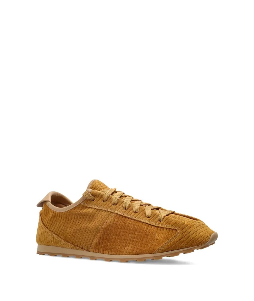 JACQUEMUS Бежевые замшевые низкие кроссовки / кеды, фото 3