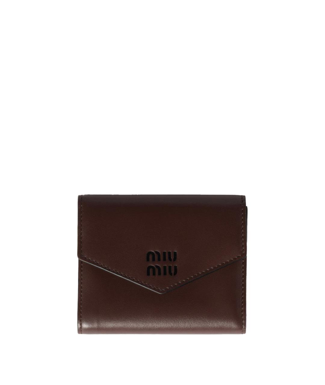 MIU MIU Коричневый кожаный кошелек, фото 1