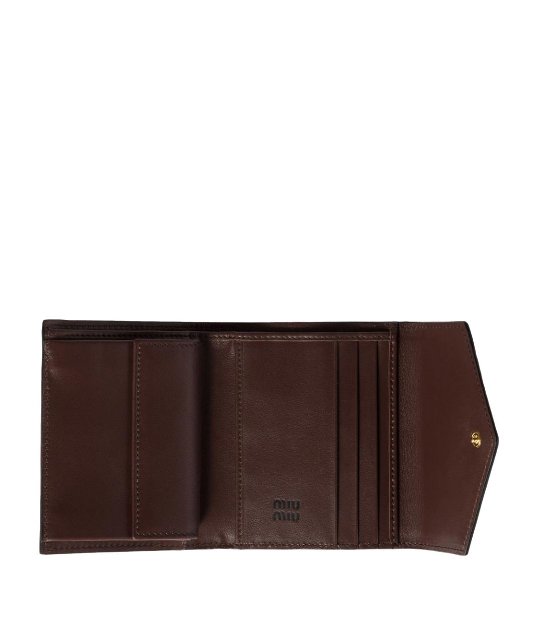 MIU MIU Коричневый кожаный кошелек, фото 2