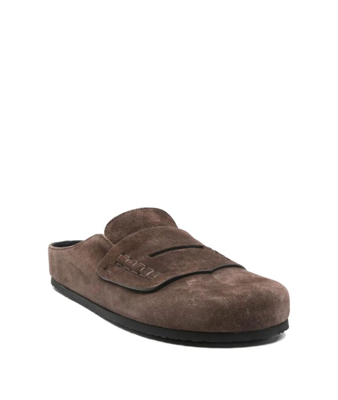 JACQUEMUS Коричневые замшевые сабо, фото 2