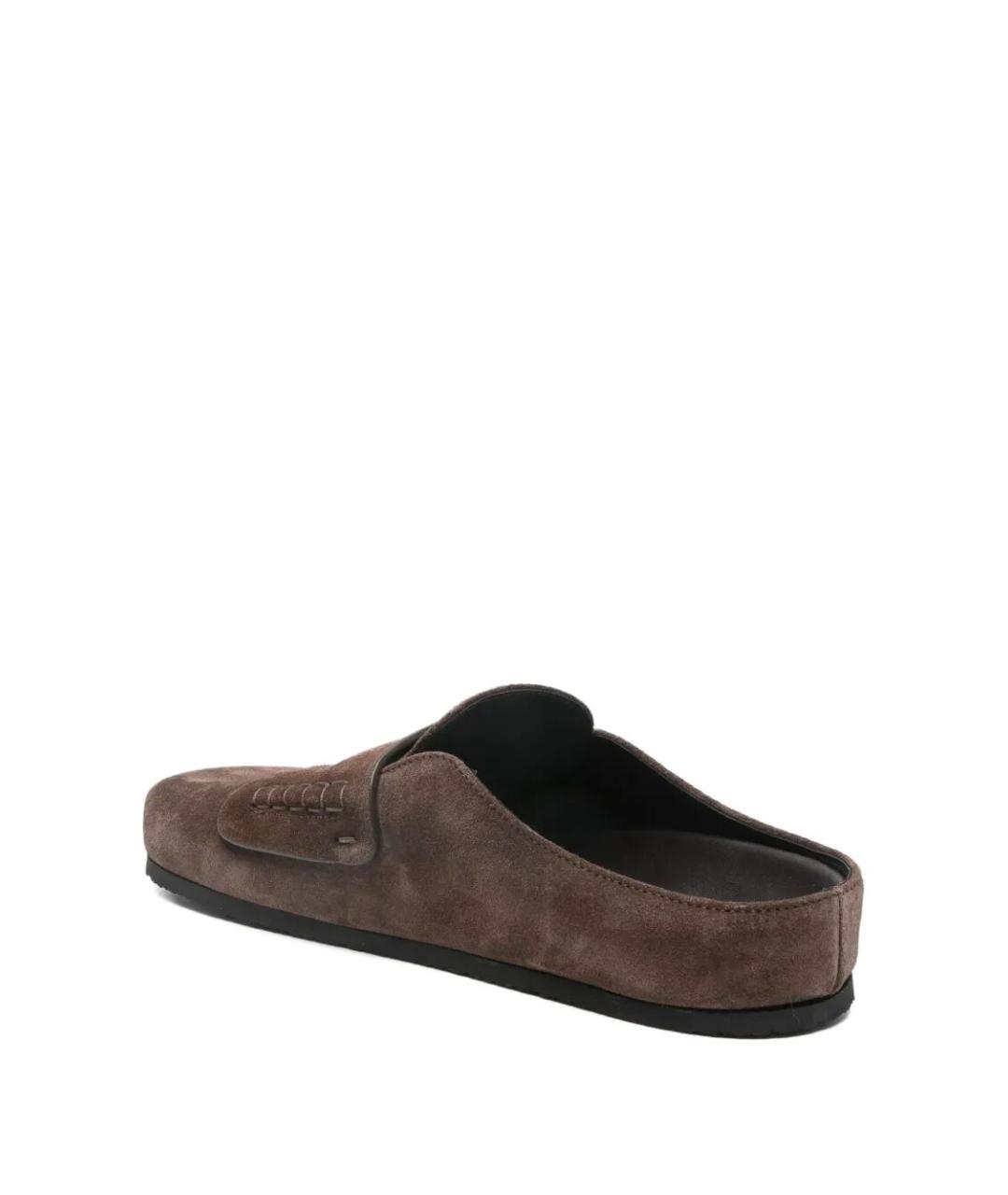 JACQUEMUS Коричневые замшевые сабо, фото 3