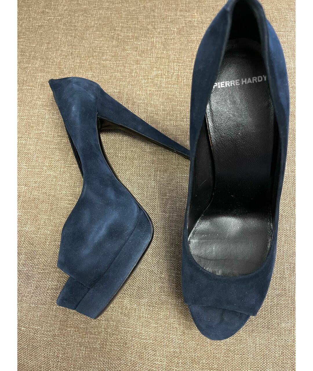 PIERRE HARDY Темно-синие замшевые туфли, фото 3