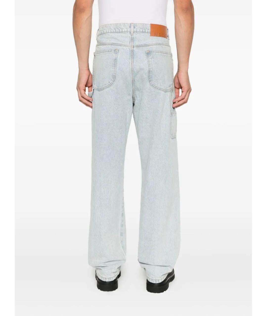 MSGM Голубые хлопковые прямые джинсы, фото 3