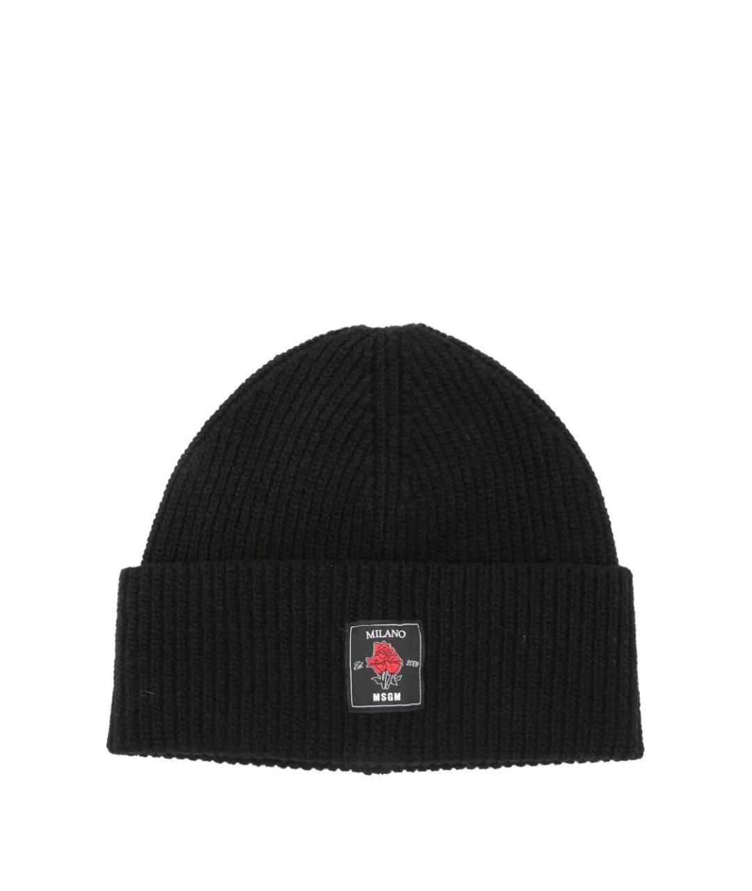 MSGM Черная шерстяная шапка, фото 1