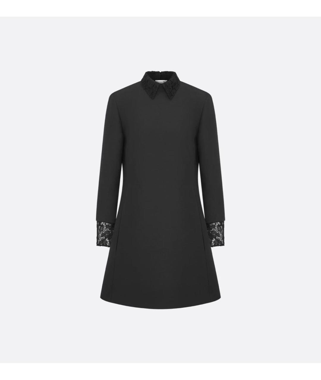 CHRISTIAN DIOR Черное шерстяное повседневное платье, фото 3