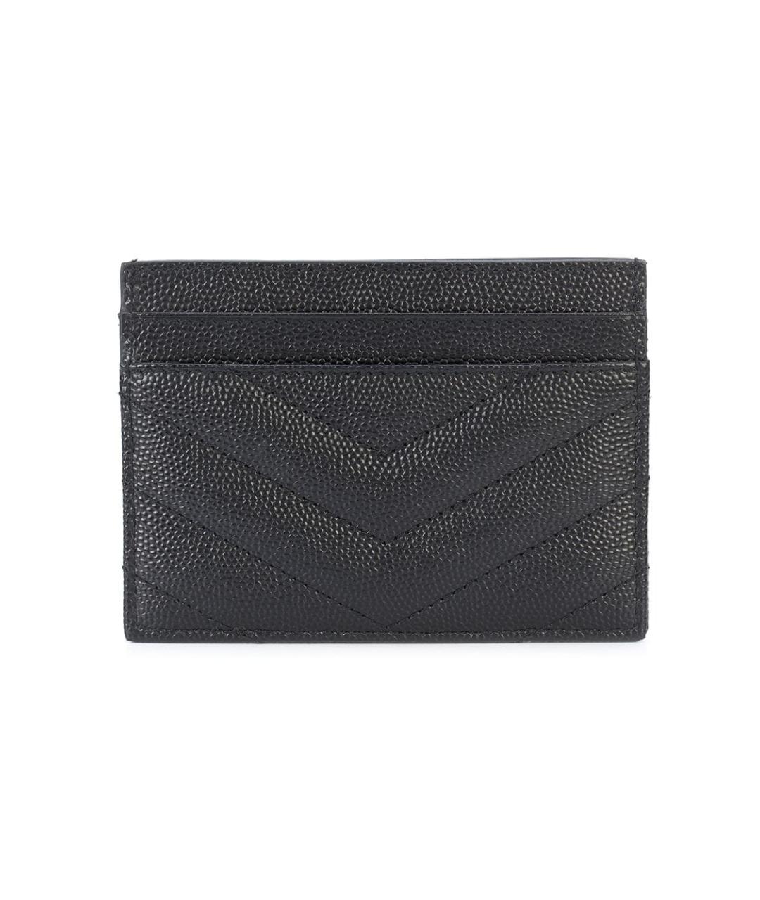 SAINT LAURENT Черный кожаный кардхолдер, фото 2