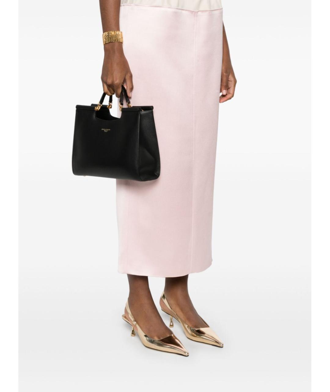 DOLCE&GABBANA Черная кожаная сумка тоут, фото 2