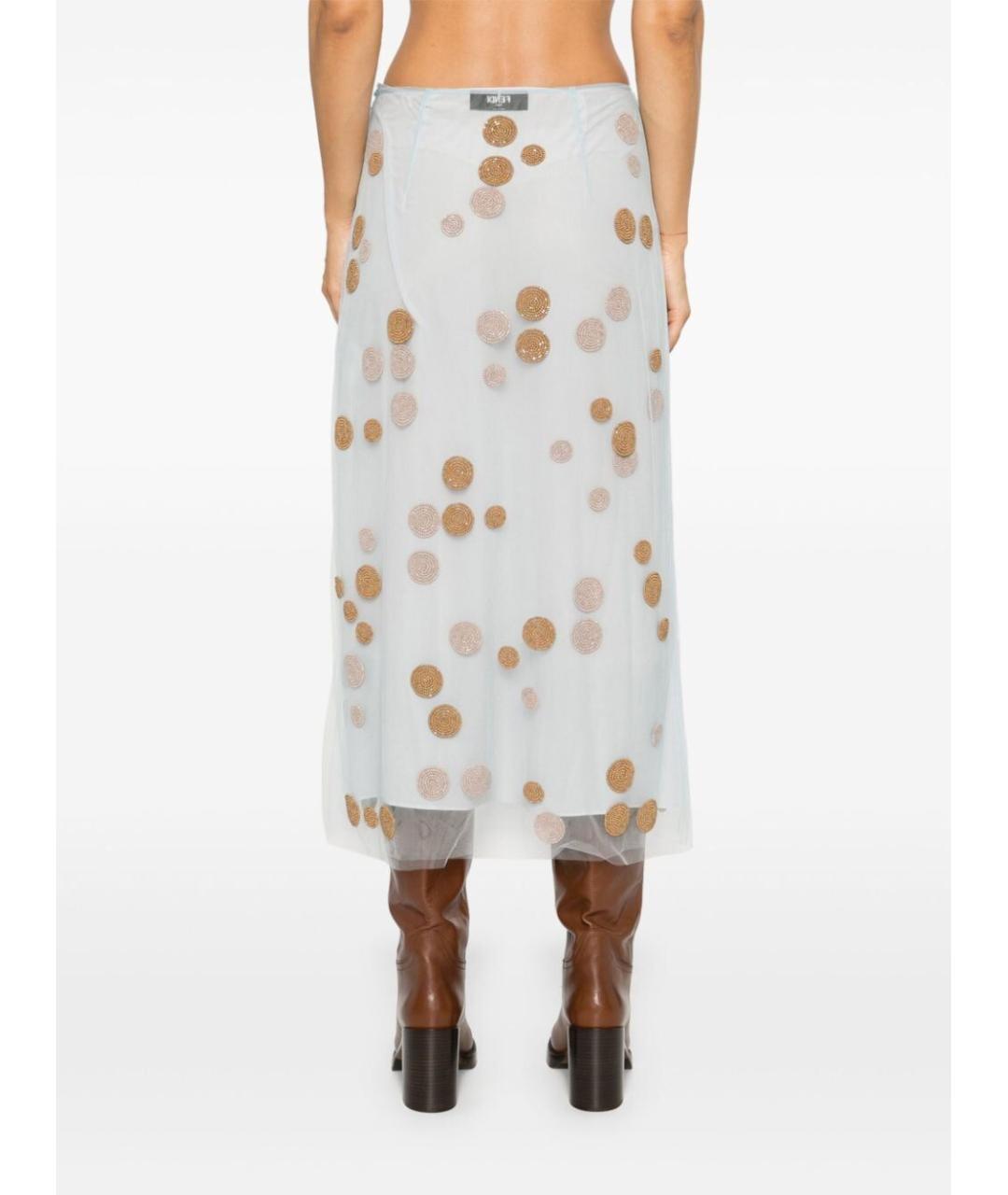 FENDI Мульти полиамидовая юбка миди, фото 3