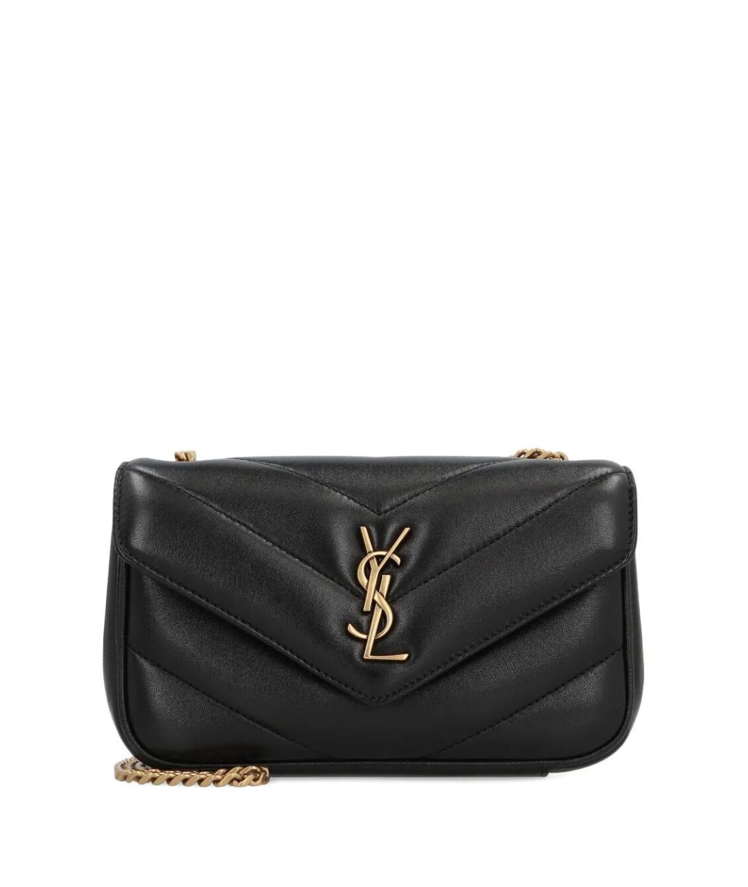 SAINT LAURENT Черная кожаная сумка через плечо, фото 1