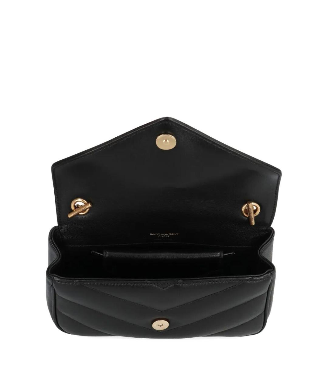 SAINT LAURENT Черная кожаная сумка через плечо, фото 5