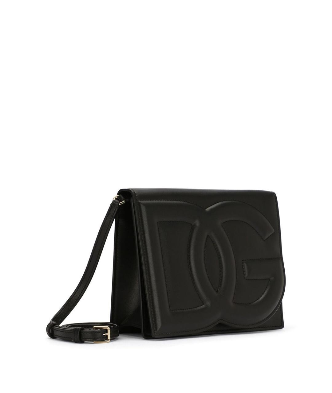 DOLCE&GABBANA Черная кожаная сумка через плечо, фото 5