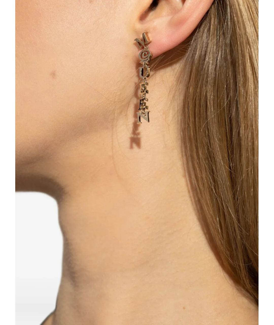 ALEXANDER MCQUEEN Золотые латунные серьги, фото 2