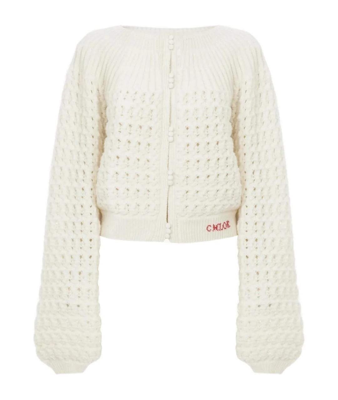 CHLOE Белый шерстяной кардиган, фото 1