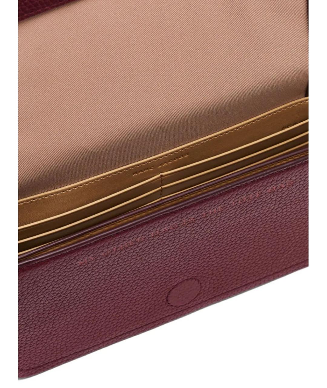 MARC JACOBS Бордовая кожаная сумка через плечо, фото 2