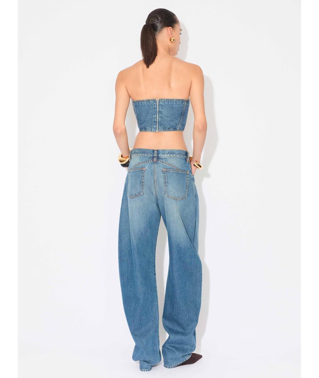 ALAIA Голубые хлопковые прямые джинсы, фото 3