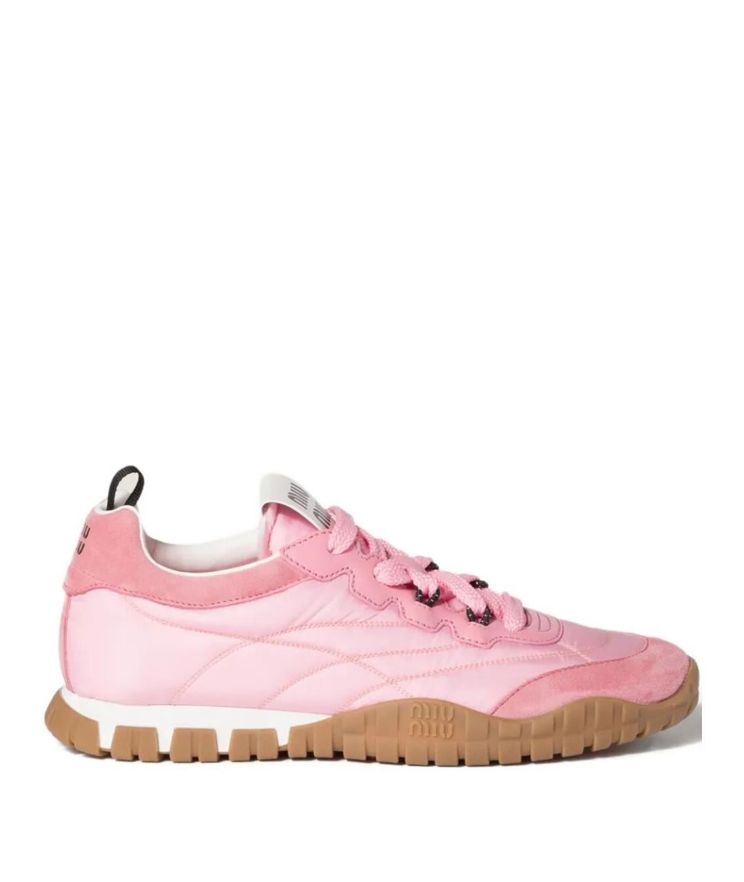 MIU MIU Розовые текстильные кроссовки, фото 1