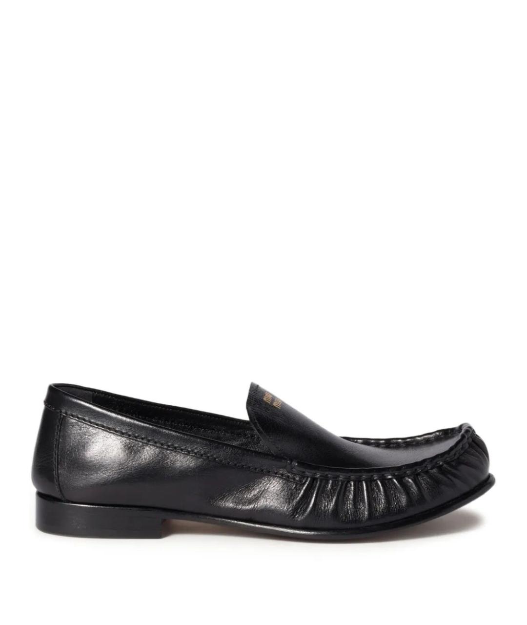 MIU MIU Черные кожаные лоферы, фото 1