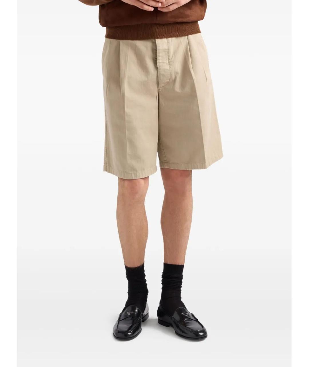 PRADA Бежевые хлопковые шорты, фото 2