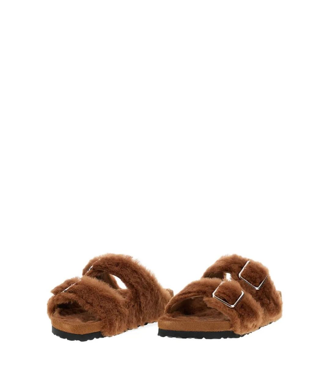 BIRKENSTOCK Коричневые кожаные шлепанцы, фото 2