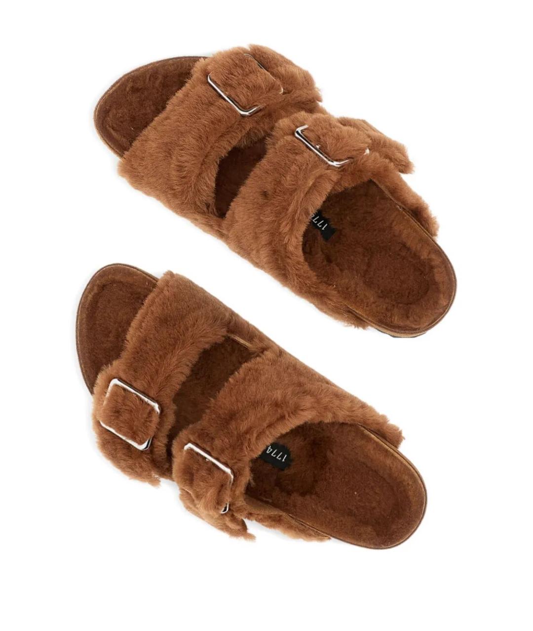 BIRKENSTOCK Коричневые кожаные шлепанцы, фото 4