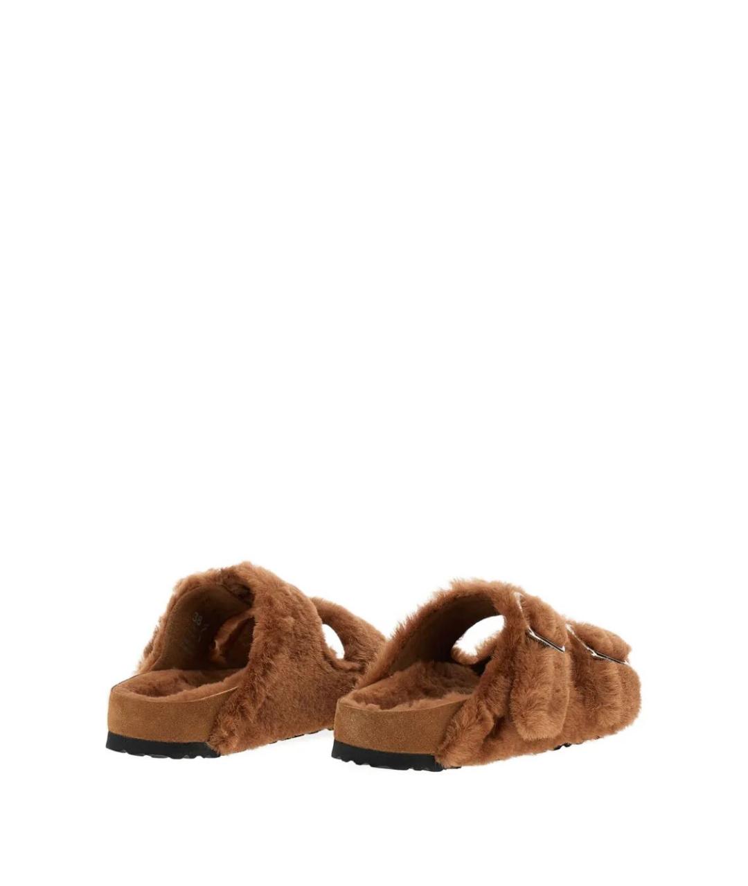 BIRKENSTOCK Коричневые кожаные шлепанцы, фото 3