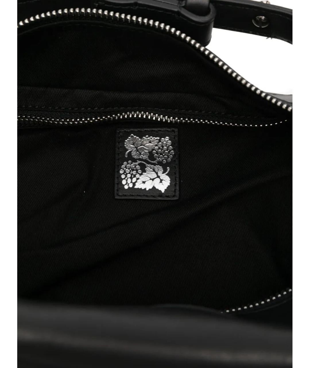 FEDERICO CINA Черная кожаная сумка через плечо, фото 4