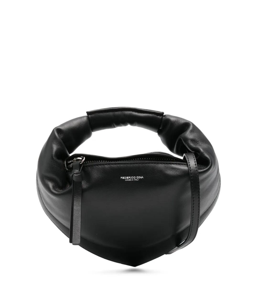 FEDERICO CINA Черная кожаная сумка тоут, фото 1