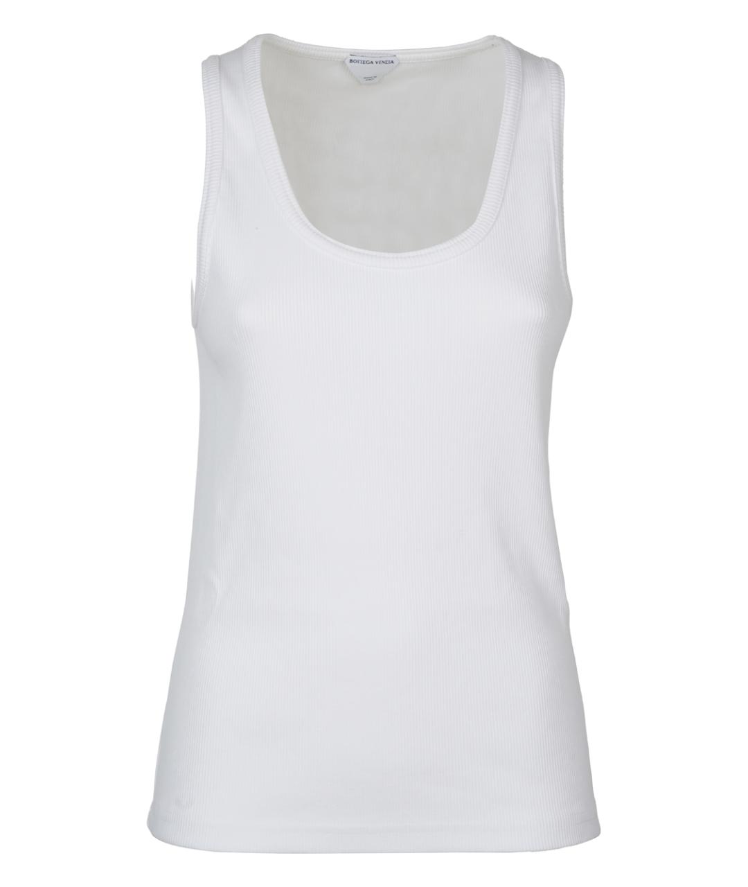 BOTTEGA VENETA Белая хлопко-эластановая майка, фото 1