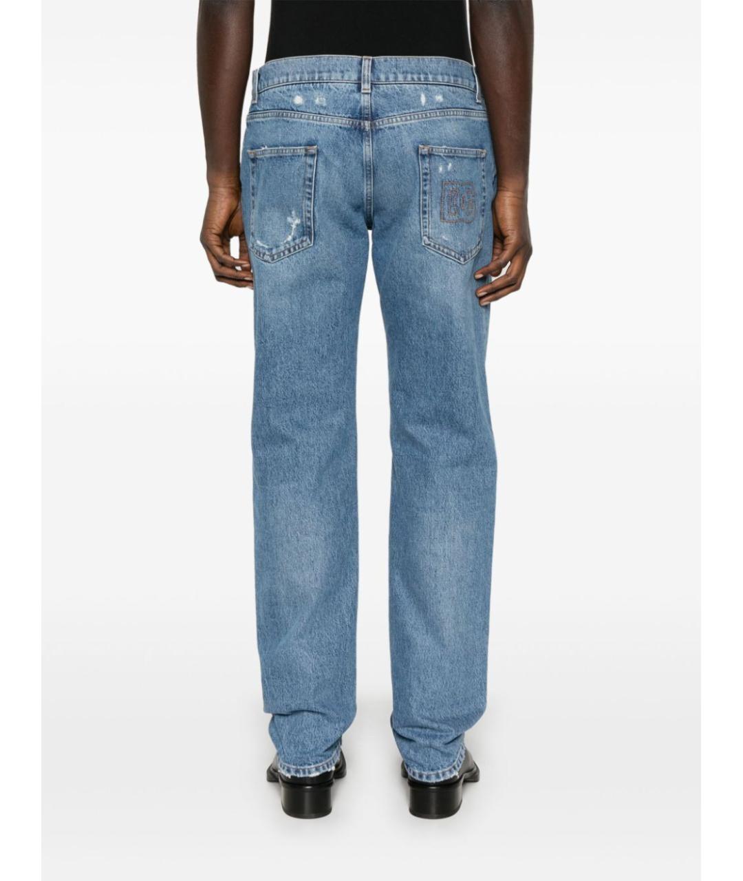 DOLCE&GABBANA Голубые хлопковые повседневные брюки, фото 3