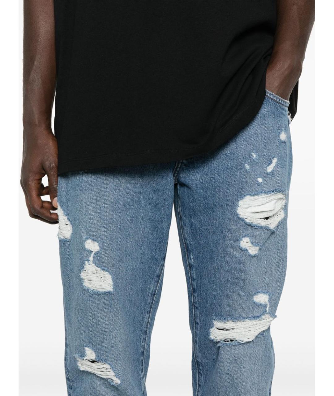 DOLCE&GABBANA Голубые хлопковые повседневные брюки, фото 4