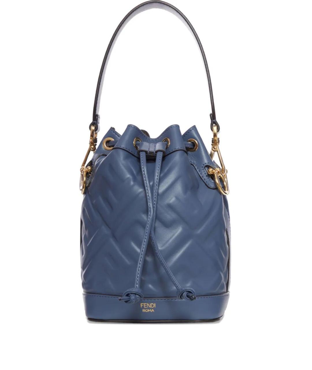 FENDI Голубая кожаная сумка тоут, фото 1